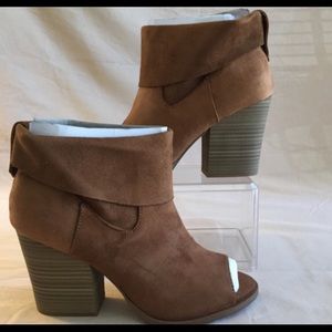 Open toed bootie heels